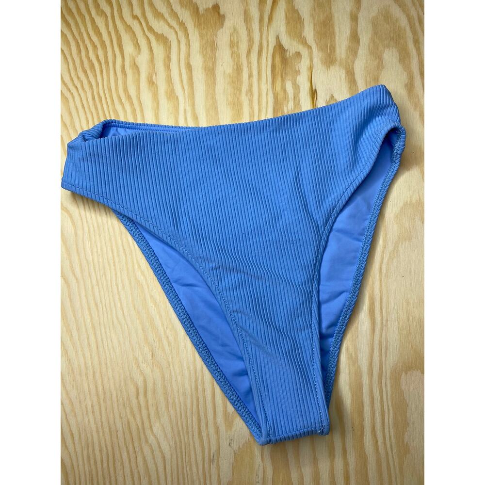 Frankie's Bikinis NWOT Chambray Ribbed Jenna Bikini Swim Bottom M